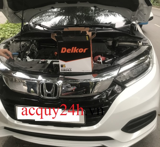 Thay bình ắc quy Delkor 55B24LS cho Honda HRV