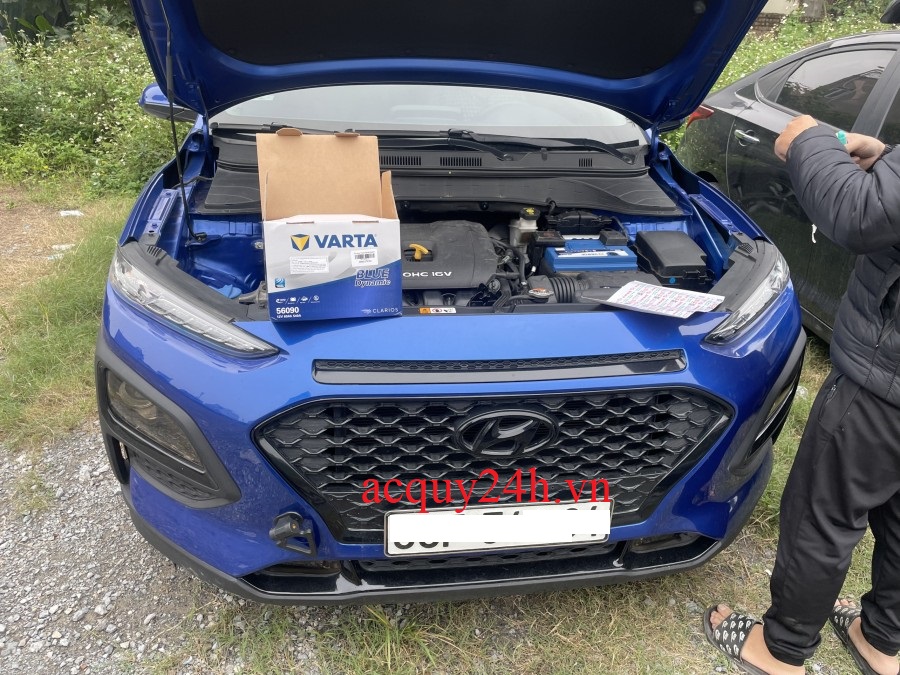 Thay ắc quy Varta din60 cho hyundai Kona