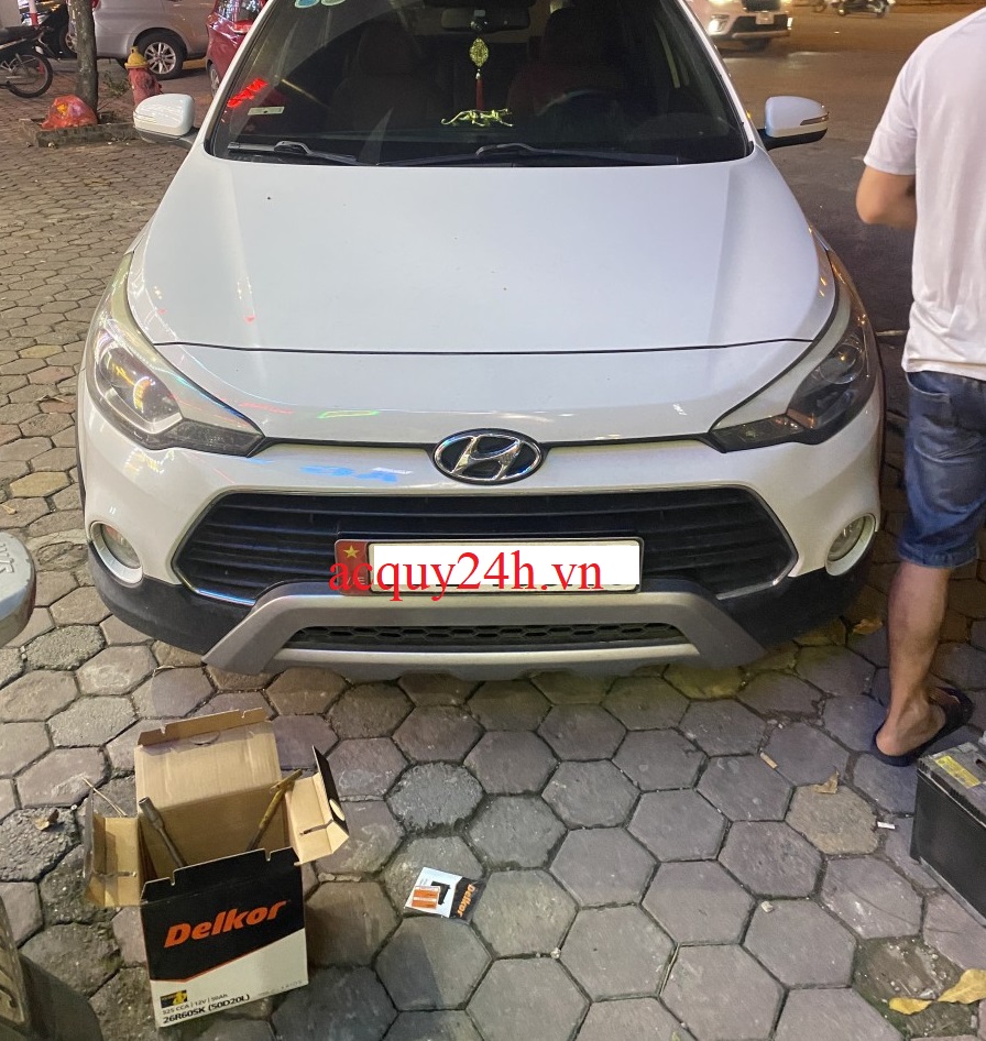 Thay bình ắc quy Delkor bảo hành 12 tháng cho Hyundai I20