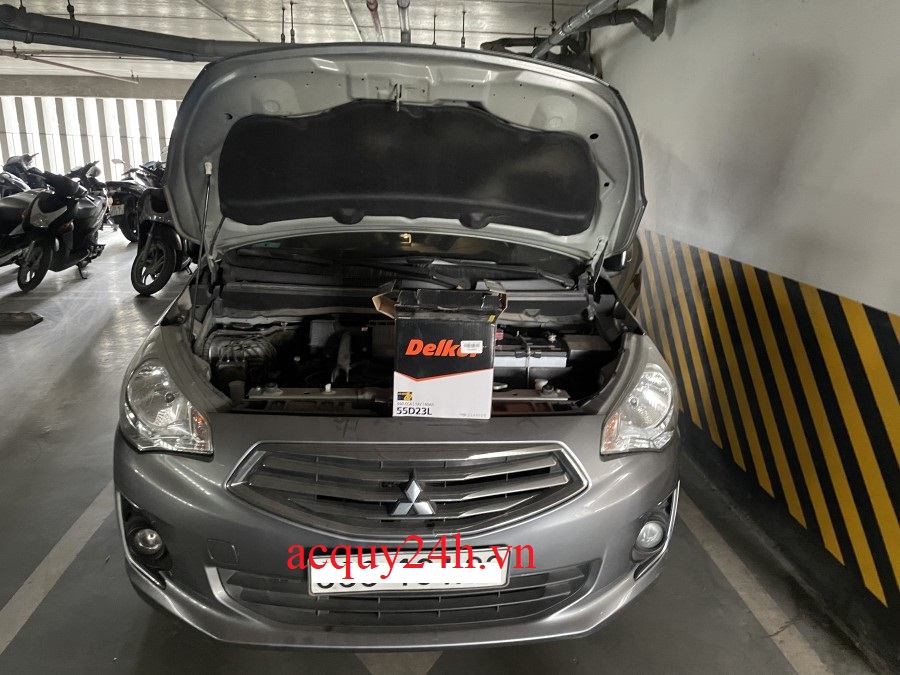 Bình ắc quy Delkor thay cho Mitsubishi Attrage