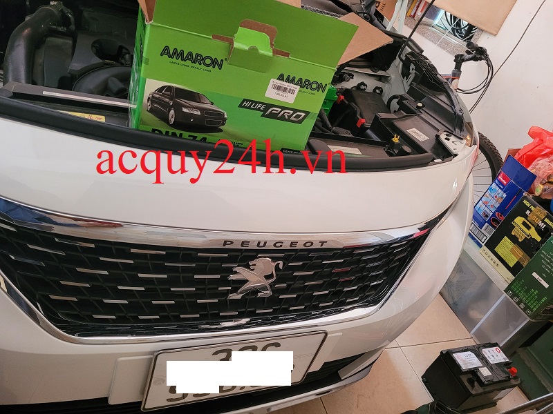 Thay ắc quy Amaron DIN74 cho xe Peugeot 5008