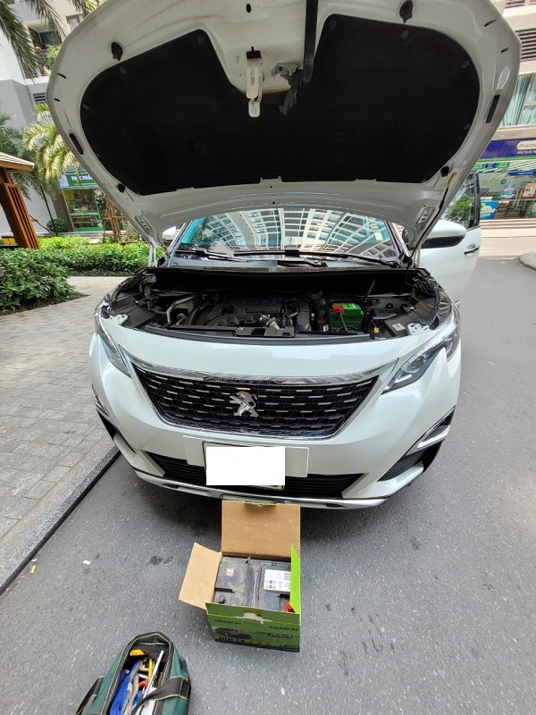 Thay ắc quy Amaron Din74 cho Peugeot 5008
