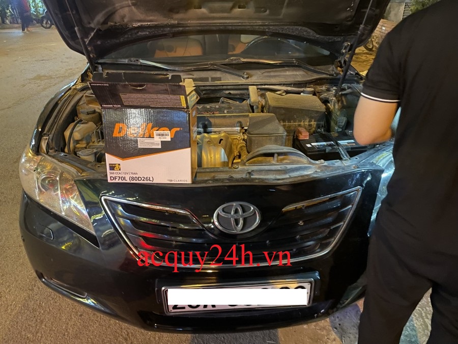 Bình ắc quy Delkor thay cho Toyota Camry