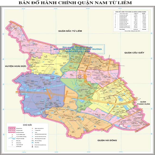 Bản đồ hành chính quận Nam Từ Liêm