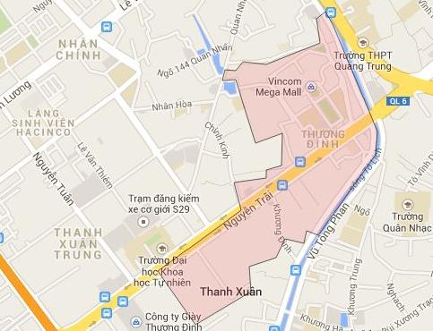 Bản đồ phường Thượng Đình, quận Thanh Xuân